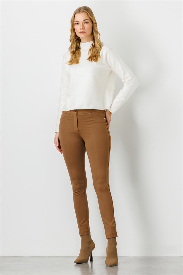 Modailgi  Cepli Tayt Pantolon Camel