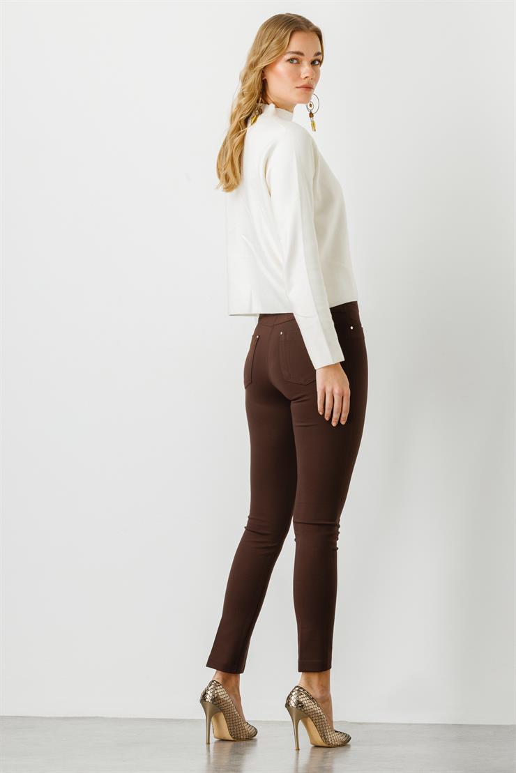 Modailgi  Cepli Tayt Pantolon Kahve