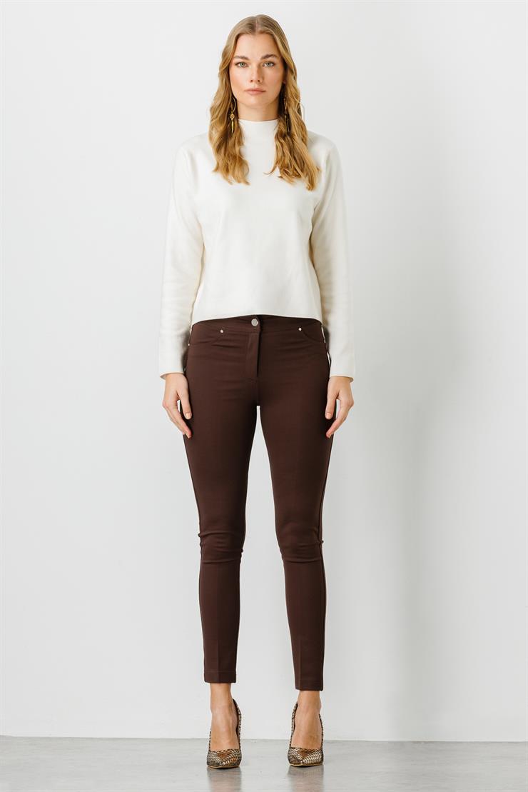 Modailgi  Cepli Tayt Pantolon Kahve