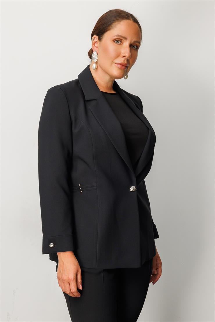 Modailgi  Tek Düğme Ceket Siyah