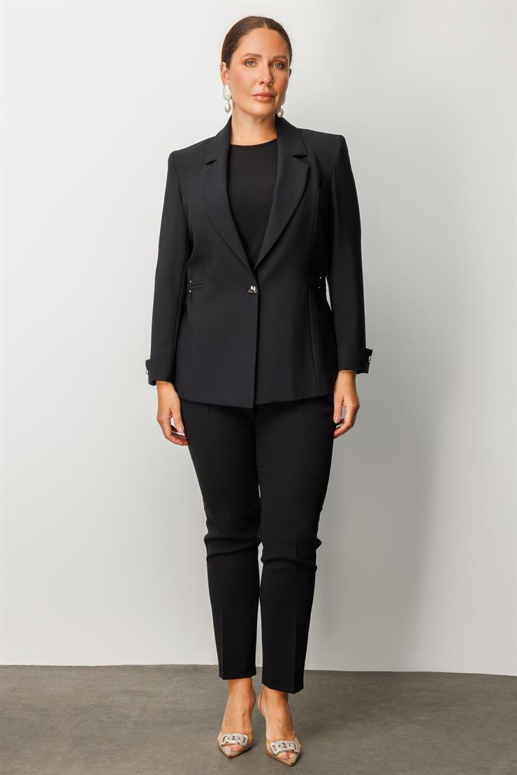 Modailgi  Tek Düğme Ceket Siyah