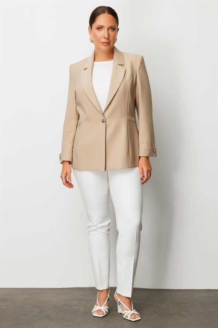 Modailgi  Tek Düğme Ceket Taş