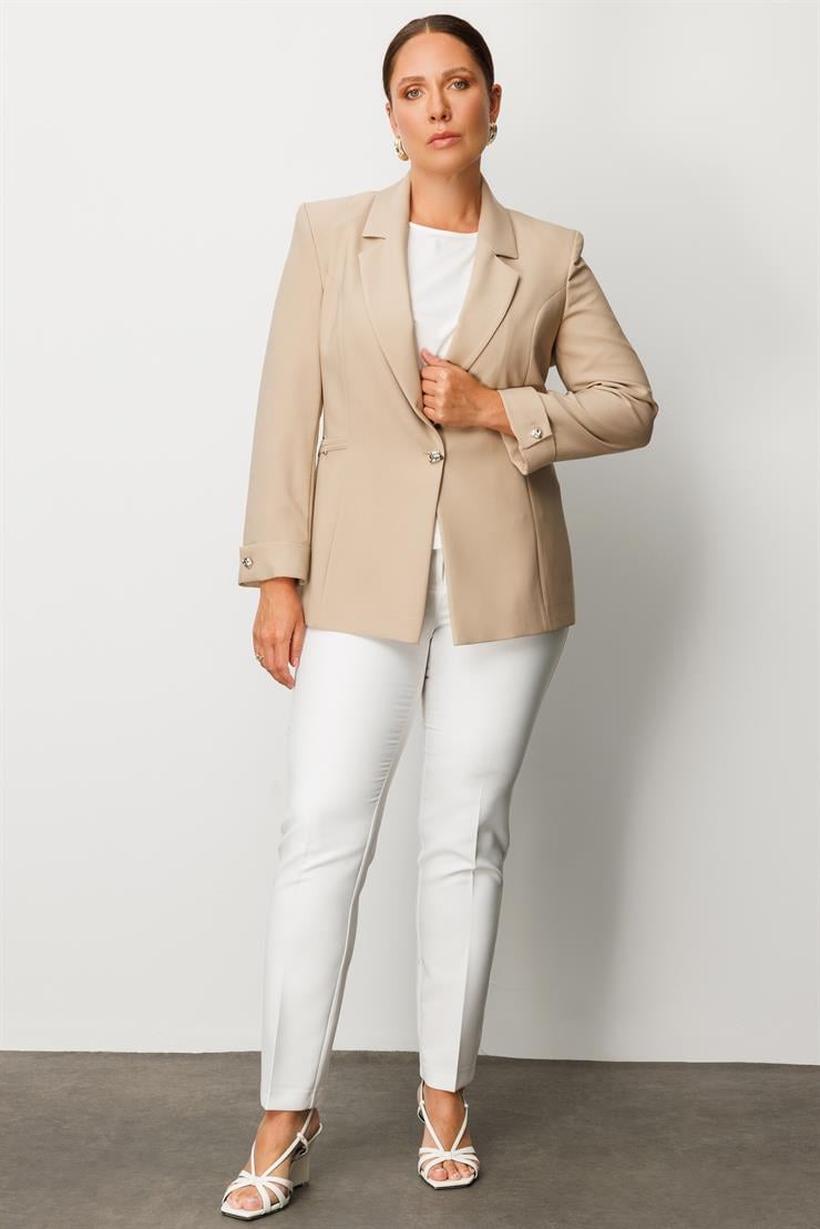 Modailgi  Tek Düğme Ceket Taş