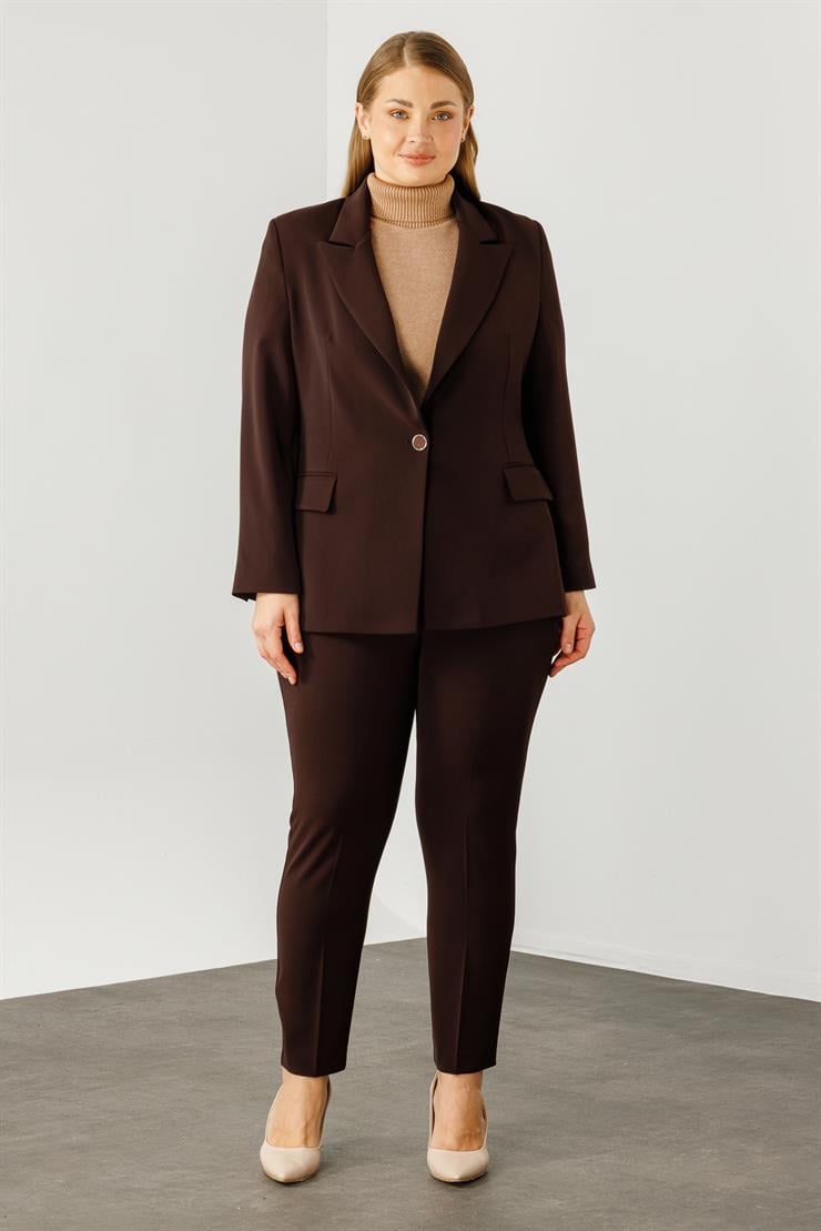Modailgi  Tek Düğmeli Klasik Ceket Kahve