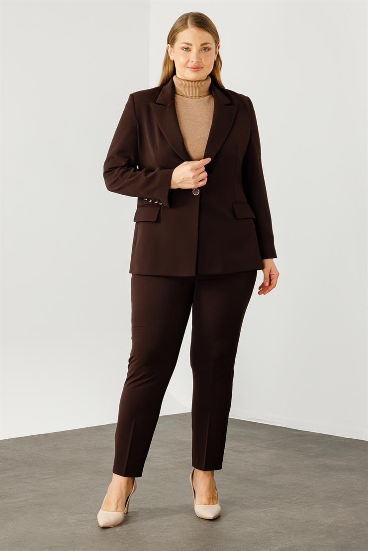 Modailgi  Tek Düğmeli Klasik Ceket Kahve