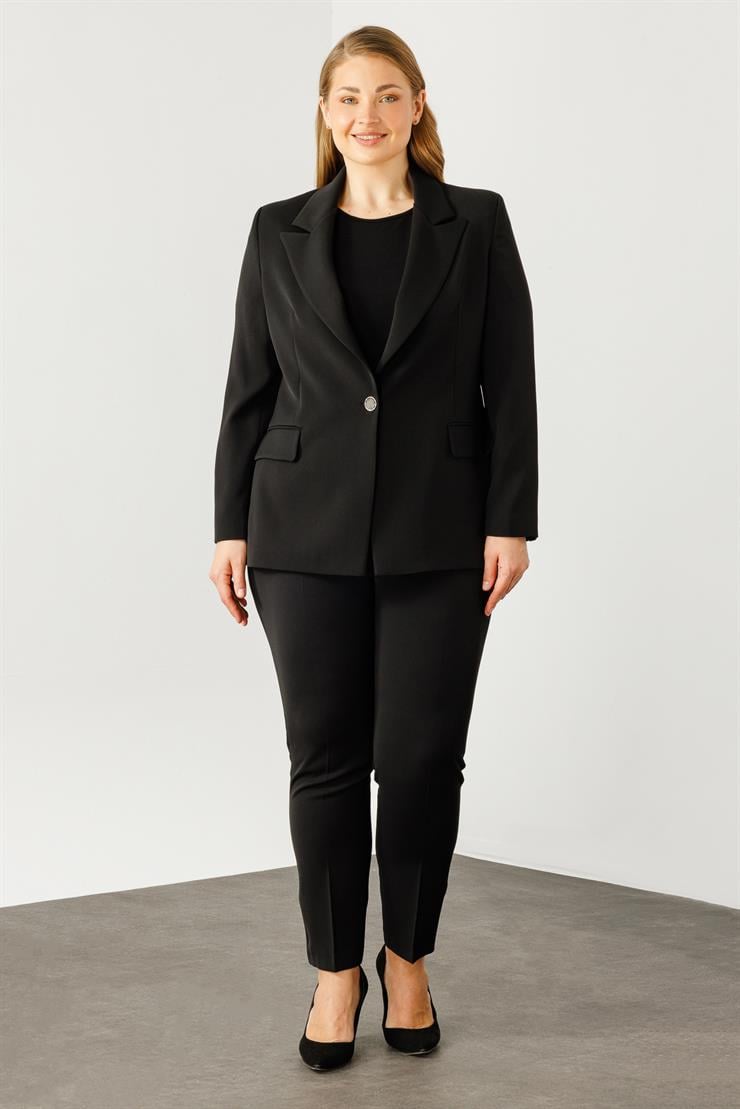 Modailgi  Tek Düğmeli Klasik Ceket Siyah