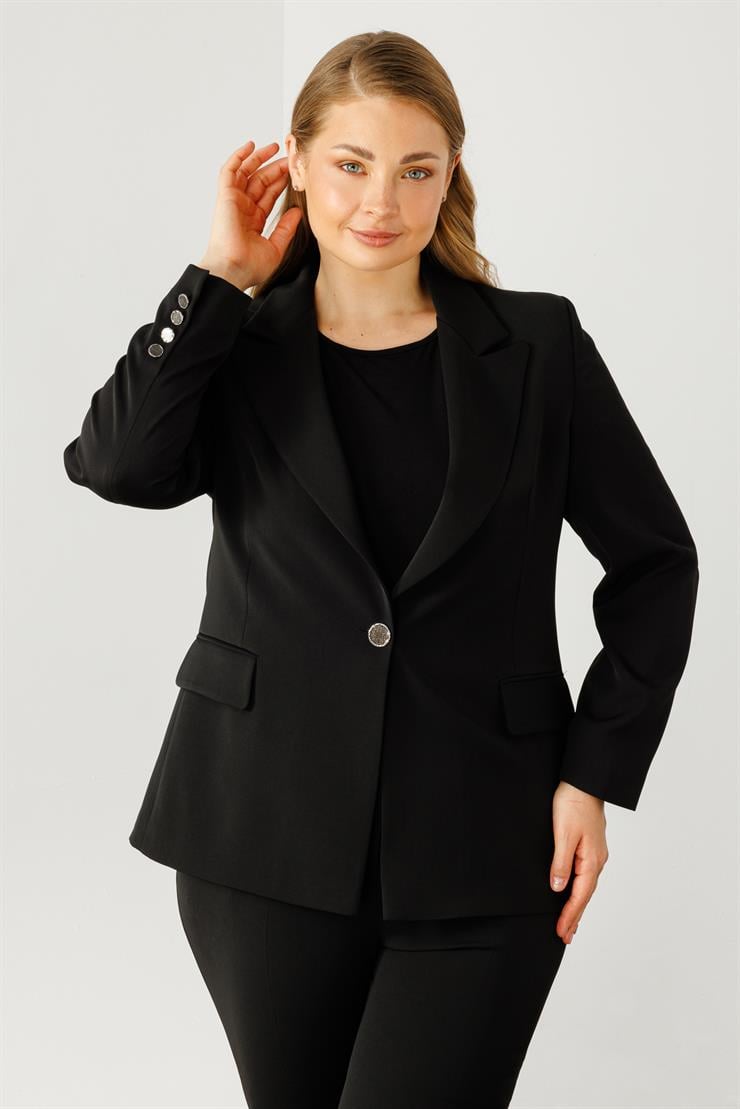 Modailgi  Tek Düğmeli Klasik Ceket Siyah
