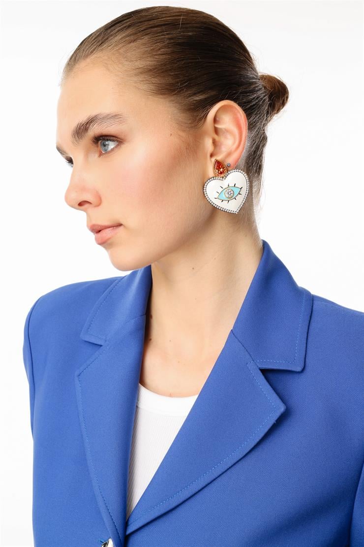 Modailgi  Torba Cepli Mono Yaka Yarım Astarlı Ceket - 4695 Mavi