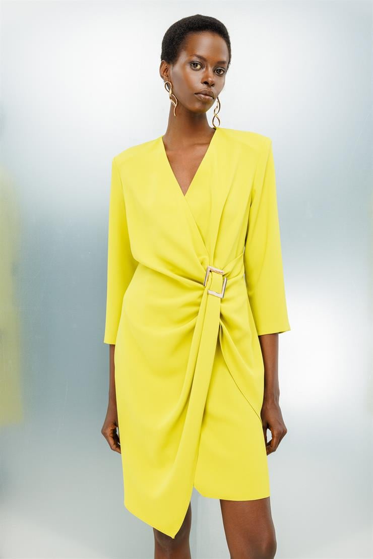 Modailgi  Truvakar Kol Tokalı Kruvaze Elbise Asit