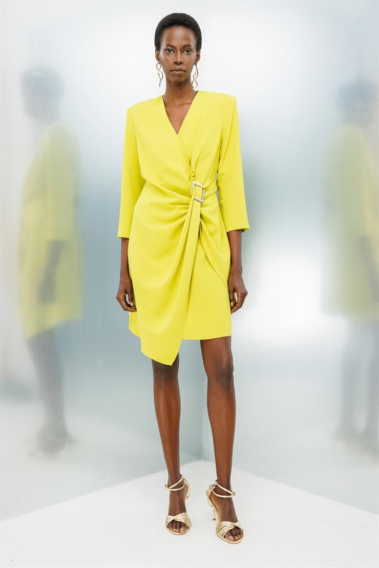 Modailgi  Truvakar Kol Tokalı Kruvaze Elbise Asit