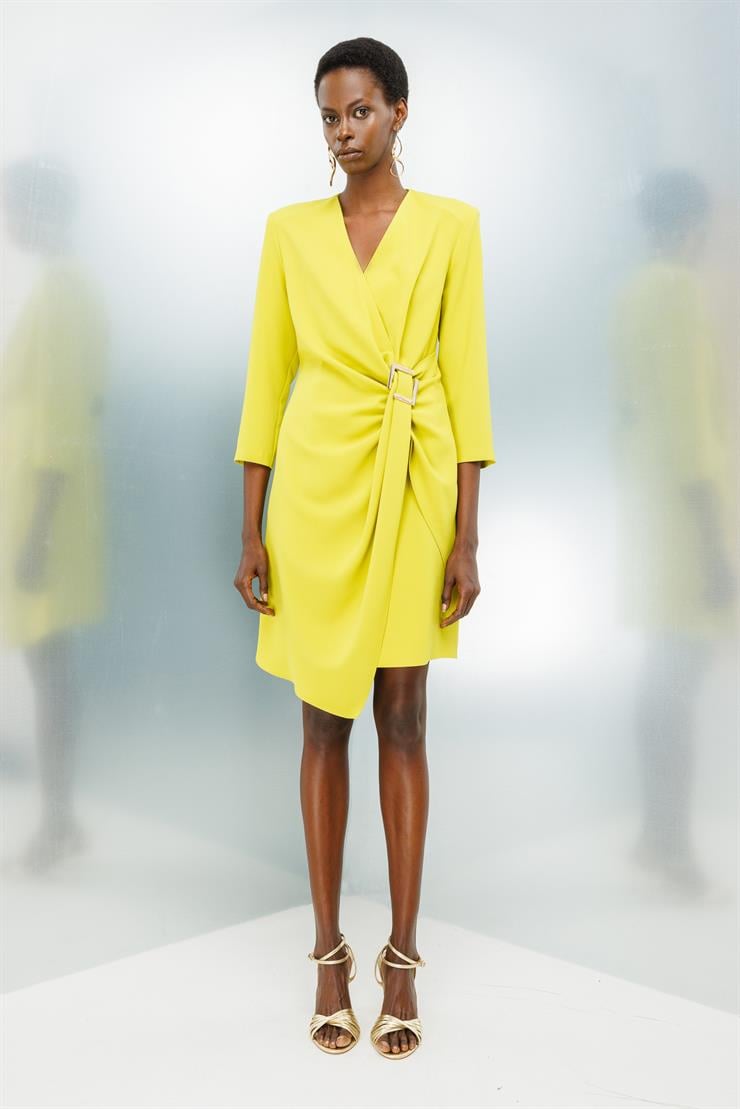 Modailgi  Truvakar Kol Tokalı Kruvaze Elbise Asit