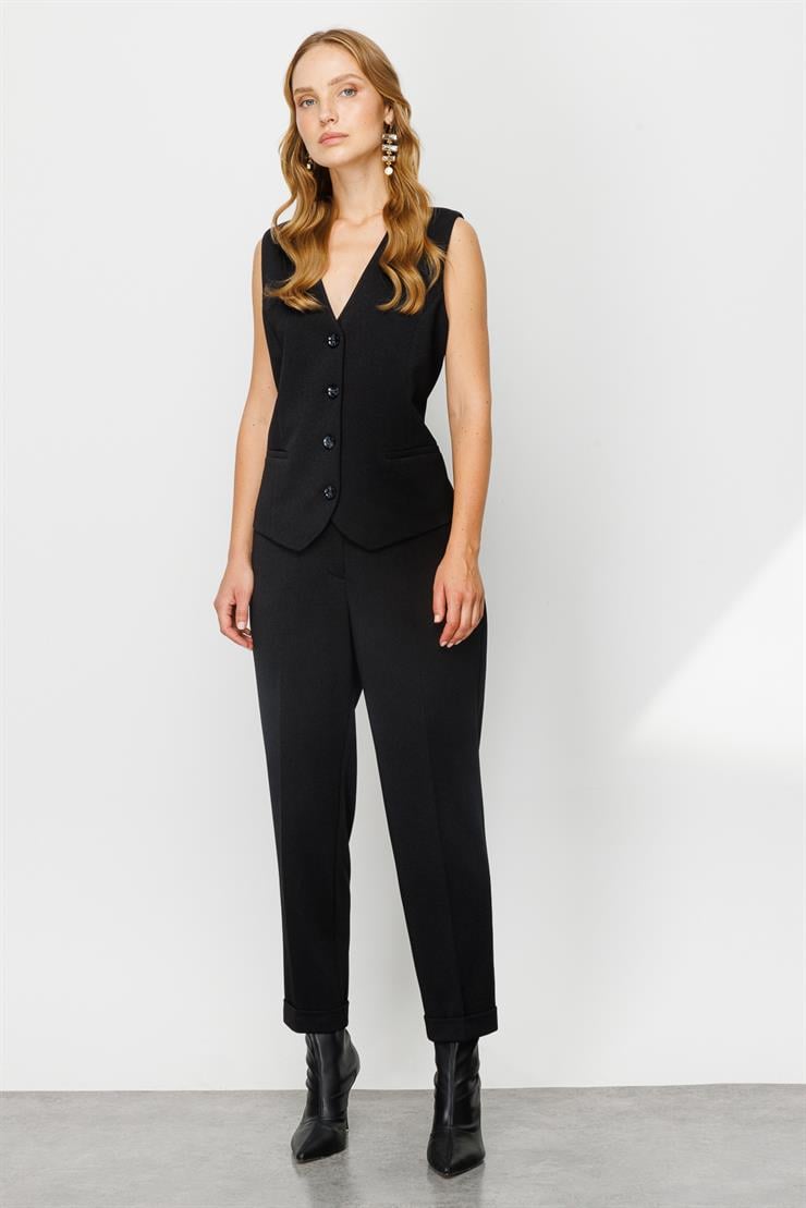 Modailgi  V Yaka Yelek - 7047 Siyah