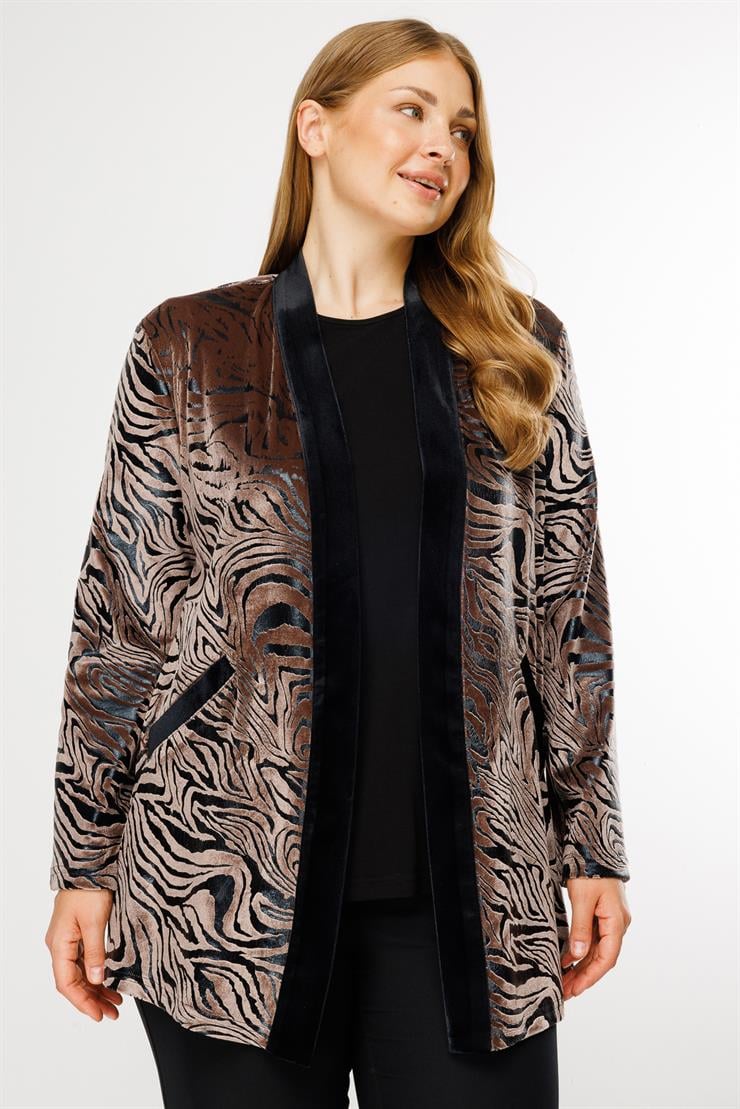 Modailgi  Varak Zebra Desenli İkili Takım Vizon