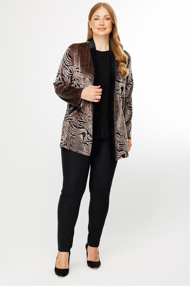 Modailgi  Varak Zebra Desenli İkili Takım Vizon