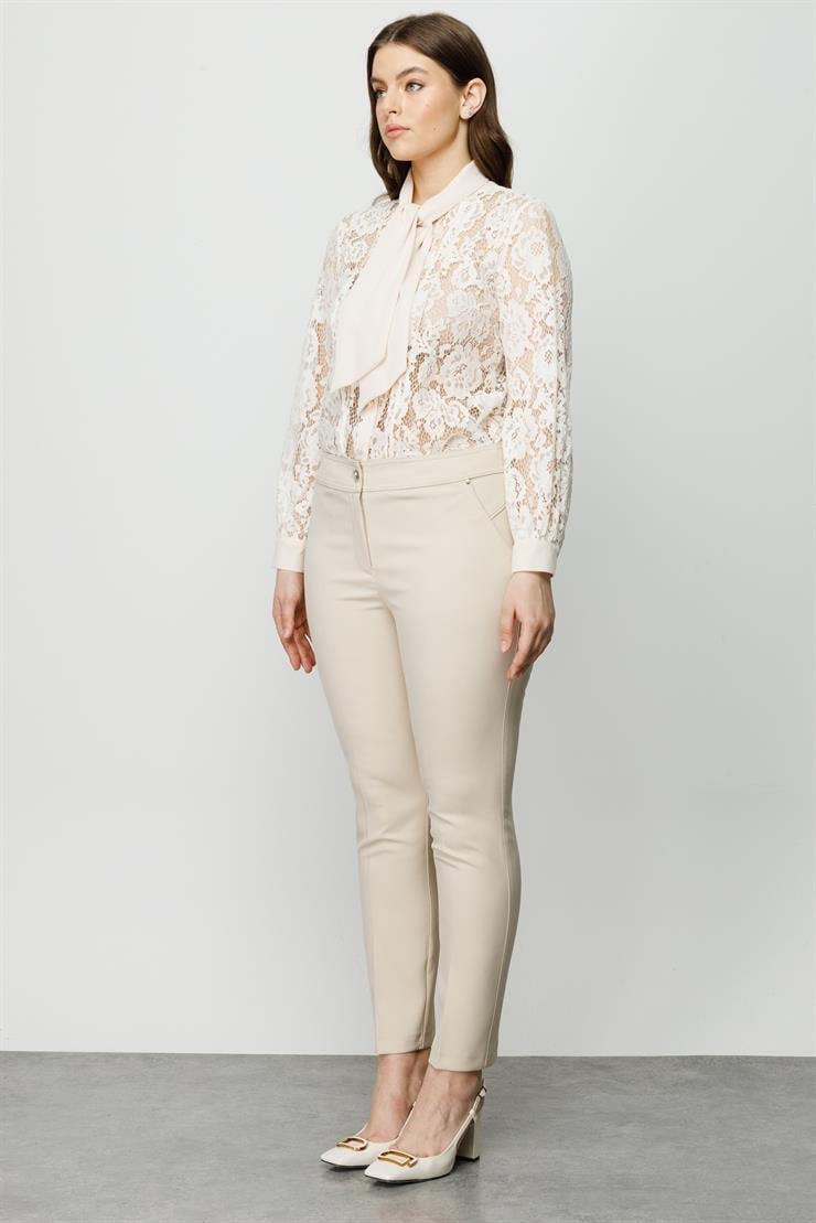 Modailgi  Yan Cep Dar Paça Pantolon Taş