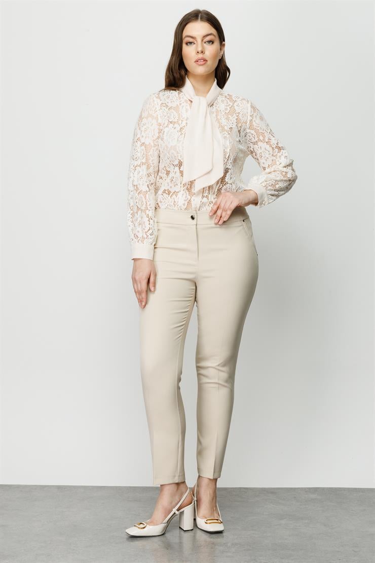 Modailgi  Yan Cep Dar Paça Pantolon Taş