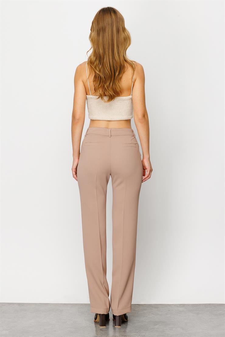 Modailgi  Yan Cep Nervürlü Takım Pantolon Camel
