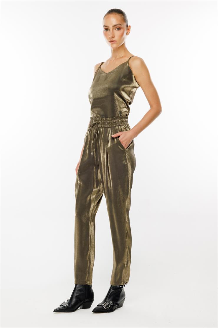 Modailgi  Yandan Cepli Beli Lastikli Bağcıklı Pantolon - 1569 Haki