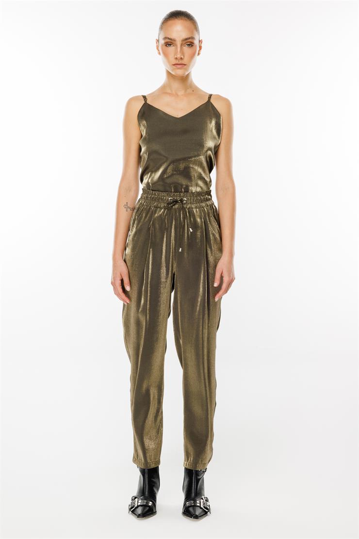 Modailgi  Yandan Cepli Beli Lastikli Bağcıklı Pantolon - 1569 Haki