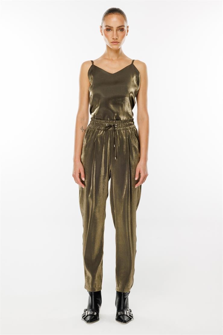 Modailgi  Yandan Cepli Beli Lastikli Bağcıklı Pantolon - 1569 Haki