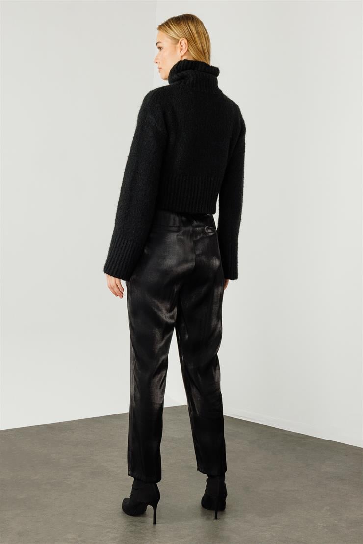 Modailgi  Yandan Cepli Beli Lastikli Bağcıklı Pantolon - 1569 Siyah