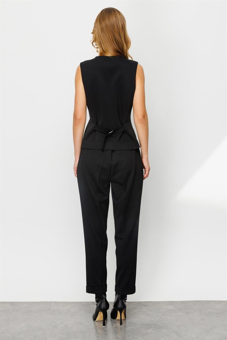 Modailgi  Yandan Cepli Duble Paça Pantolon - 7047,7959 Siyah