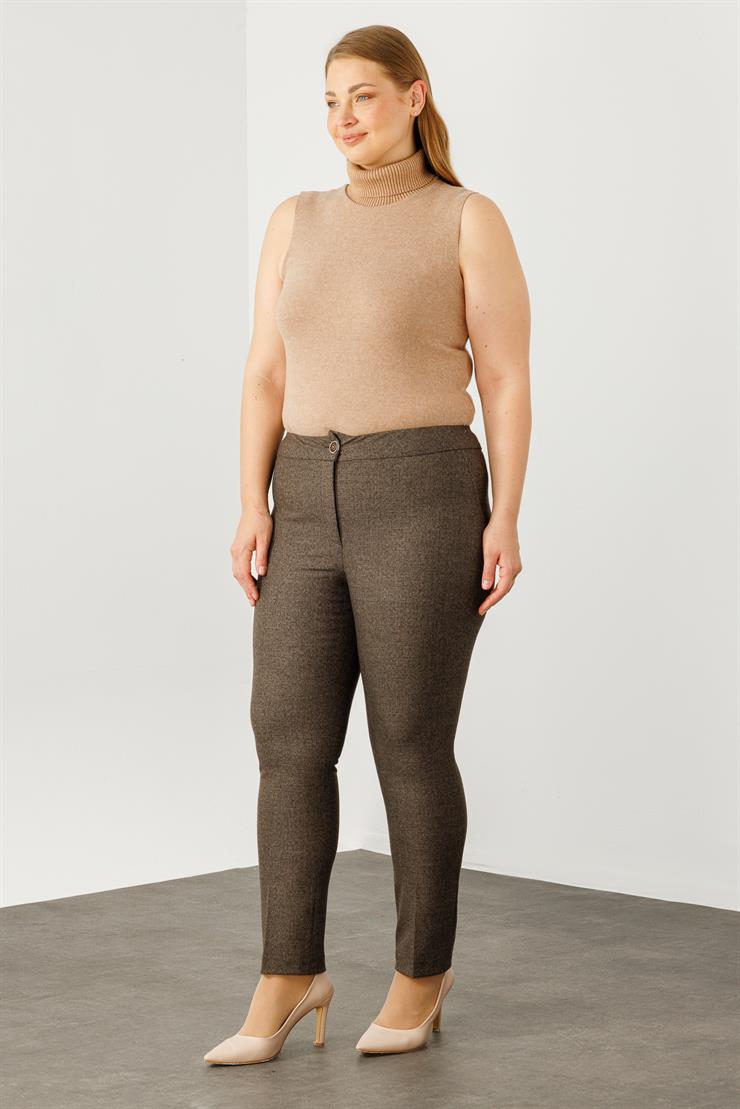Modailgi  Yandan Cepli Ekose Pantolon - 5078 Kahve