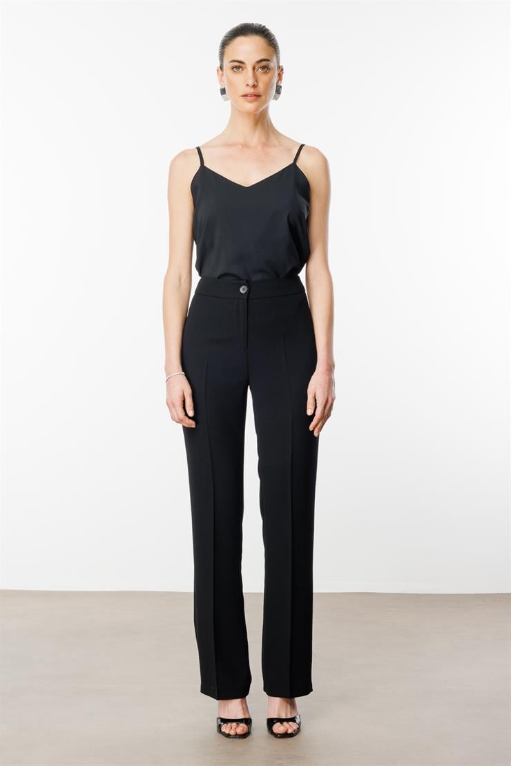 Modailgi  Yandan Cepli Geniş Paça Pantolon - 7597 Siyah