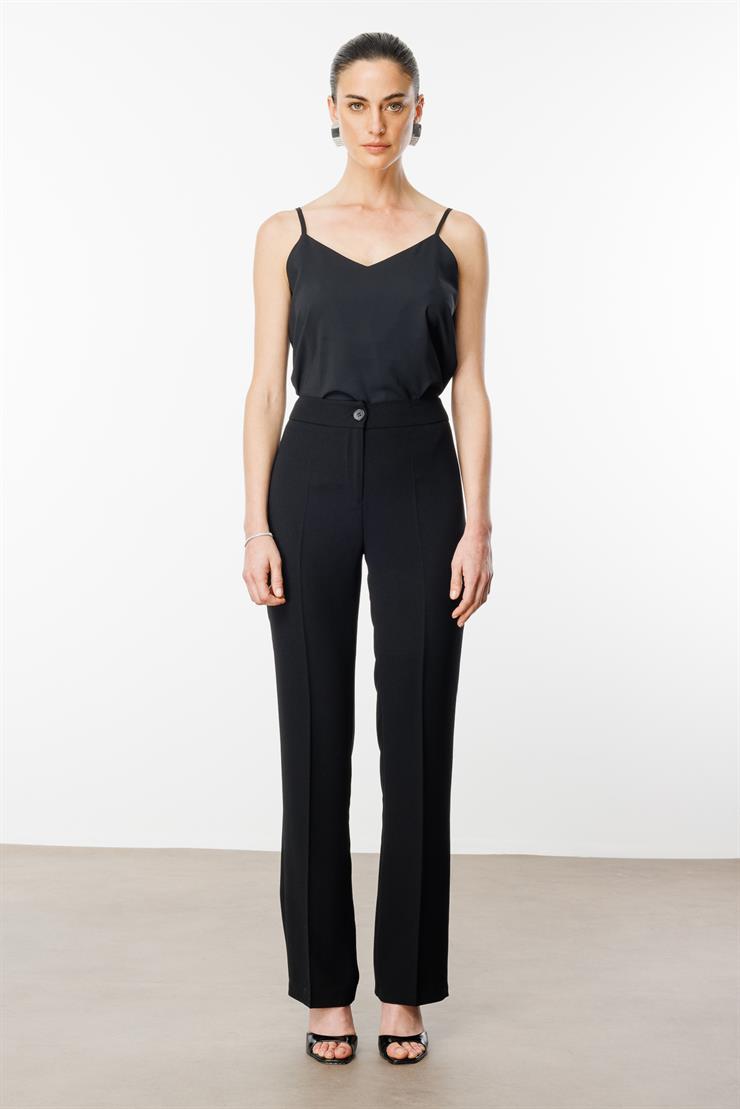 Modailgi  Yandan Cepli Geniş Paça Pantolon - 7597 Siyah