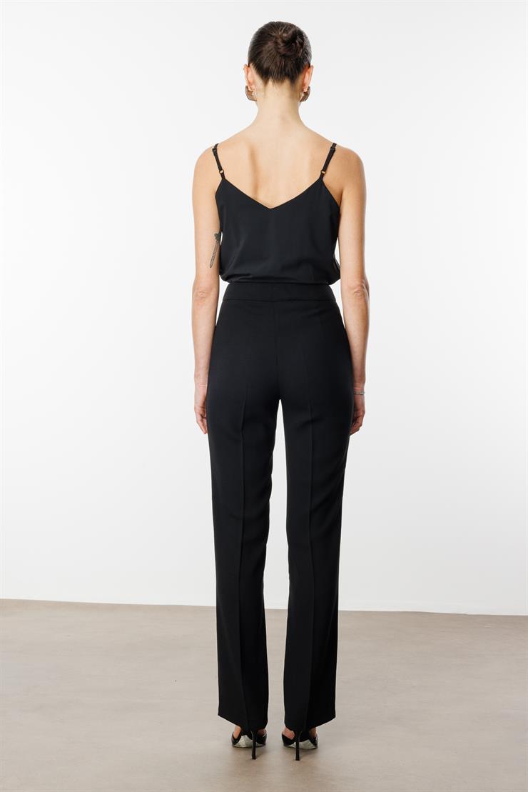 Modailgi  Yandan Cepli Geniş Paça Pantolon - 7597 Siyah