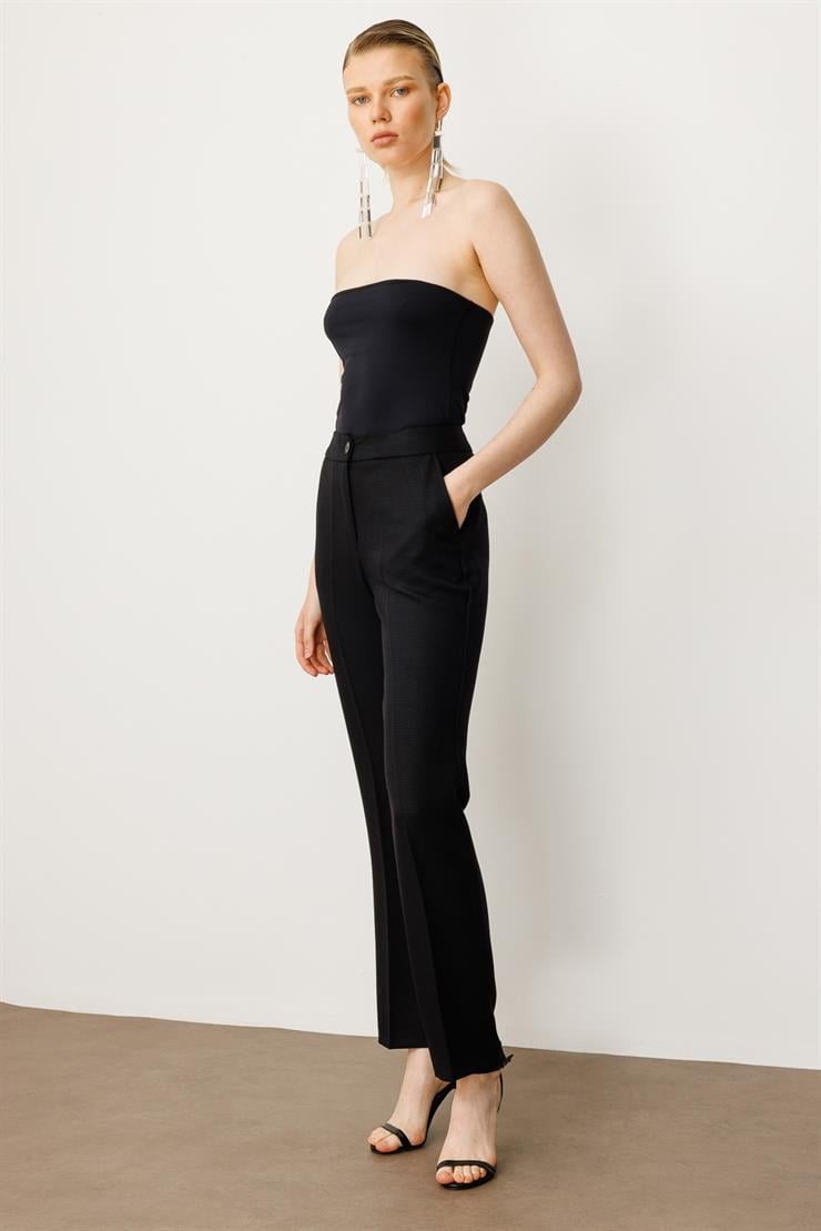 Modailgi  Yandan Cepli Klasik Pantolon - 7517 Siyah