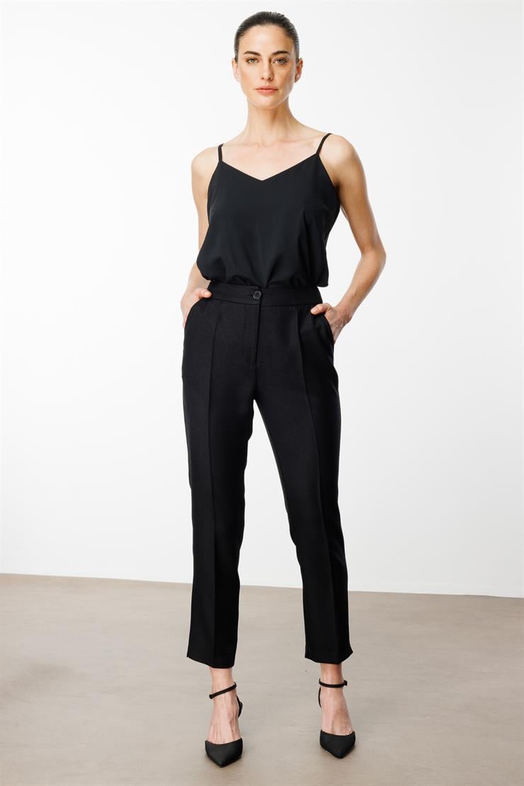 Modailgi  Yandan Cepli Klasik Pantolon - 7516 Siyah