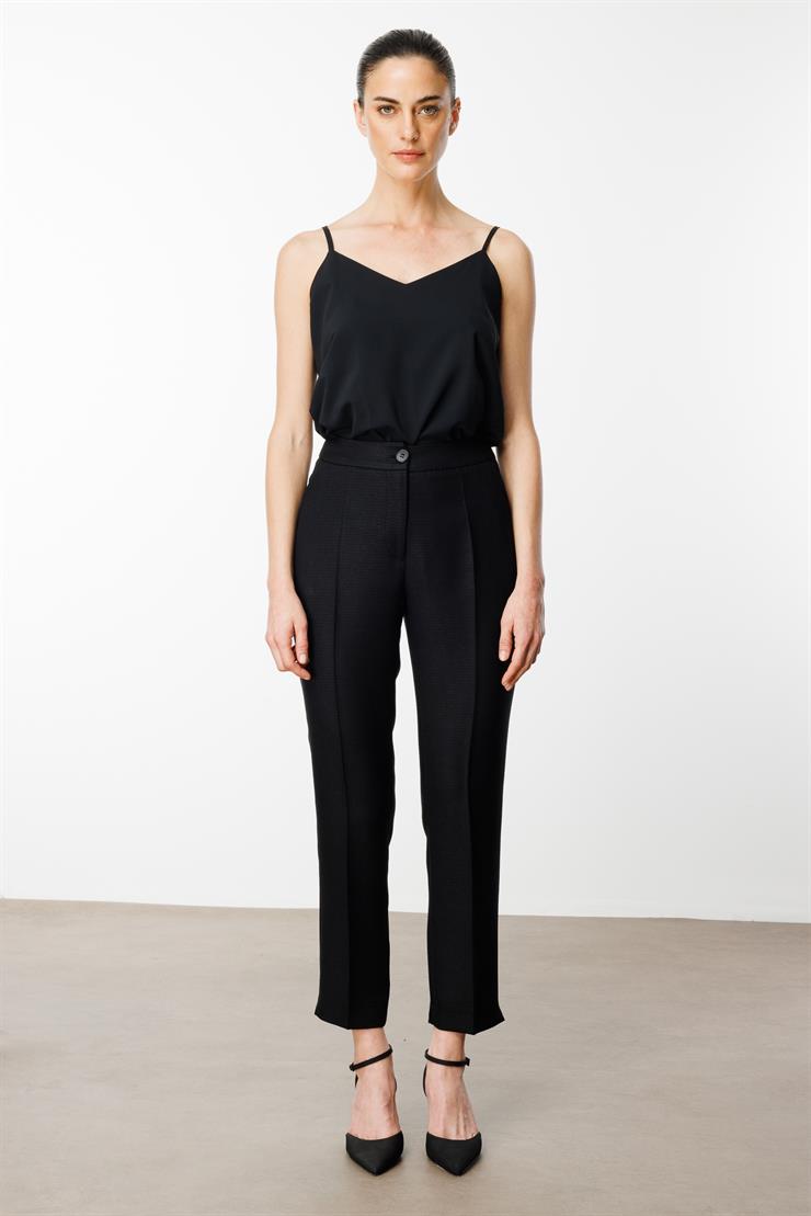 Modailgi  Yandan Cepli Klasik Pantolon - 7516 Siyah