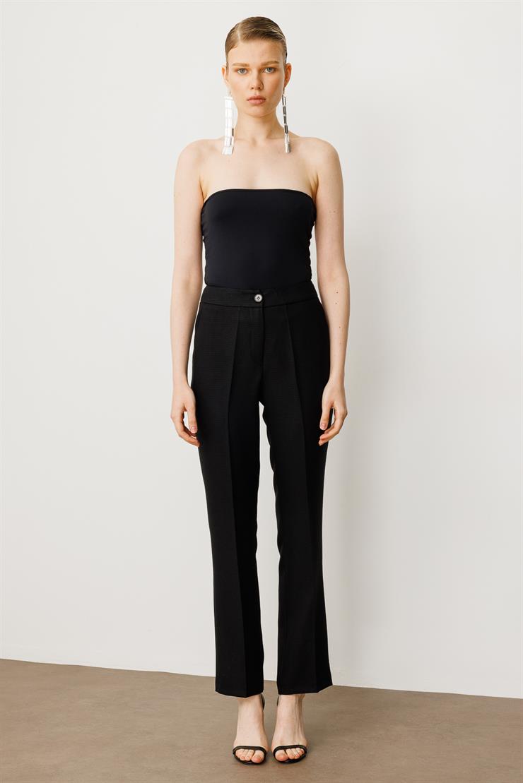 Modailgi  Yandan Cepli Klasik Pantolon - 7517 Siyah