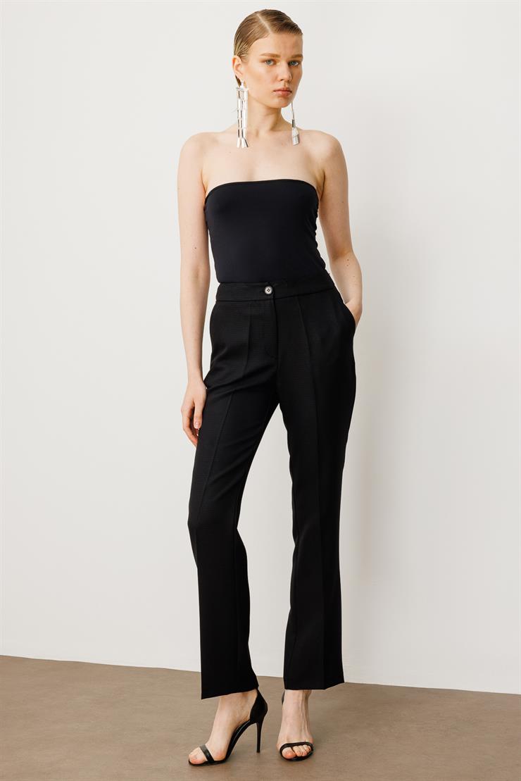 Modailgi  Yandan Cepli Klasik Pantolon - 7517 Siyah