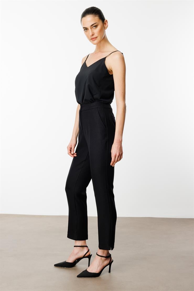 Modailgi  Yandan Cepli Klasik Pantolon - 7516 Siyah