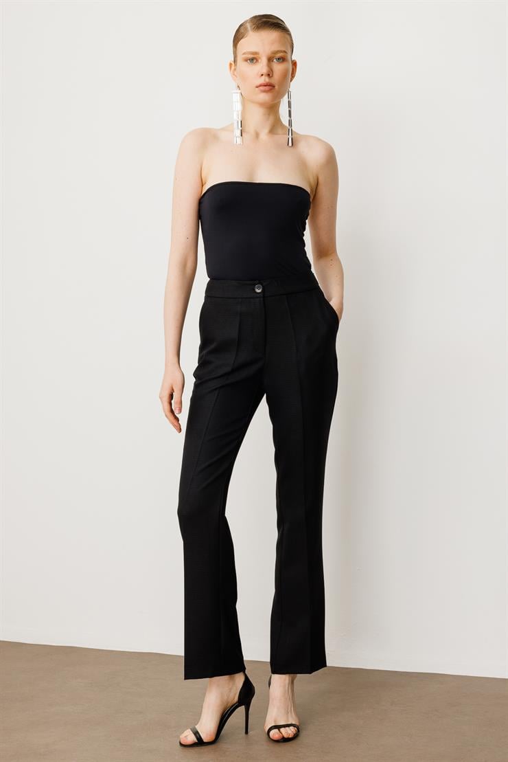 Modailgi  Yandan Cepli Klasik Pantolon - 7517 Siyah