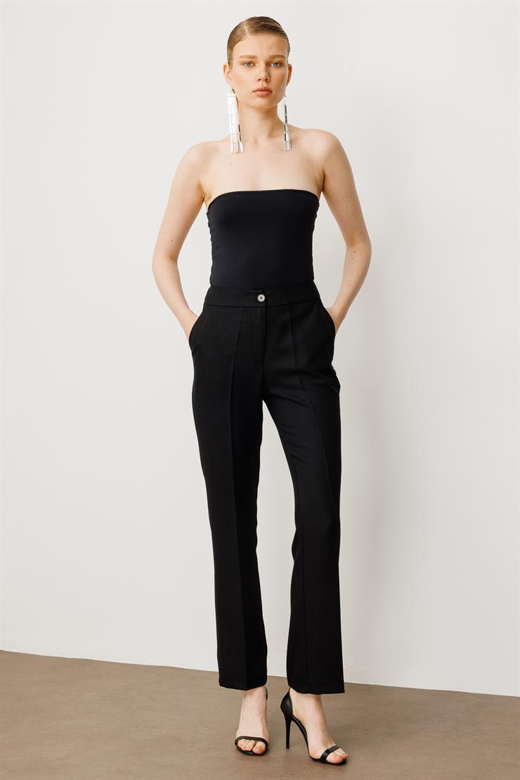 Modailgi  Yandan Cepli Klasik Pantolon - 7517 Siyah