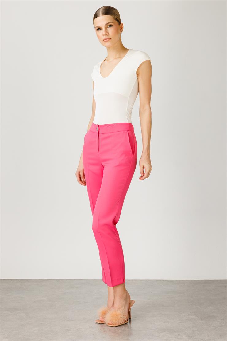 Modailgi  Yandan Cepli Klasik Takım Pantolon - 7510 Pembe