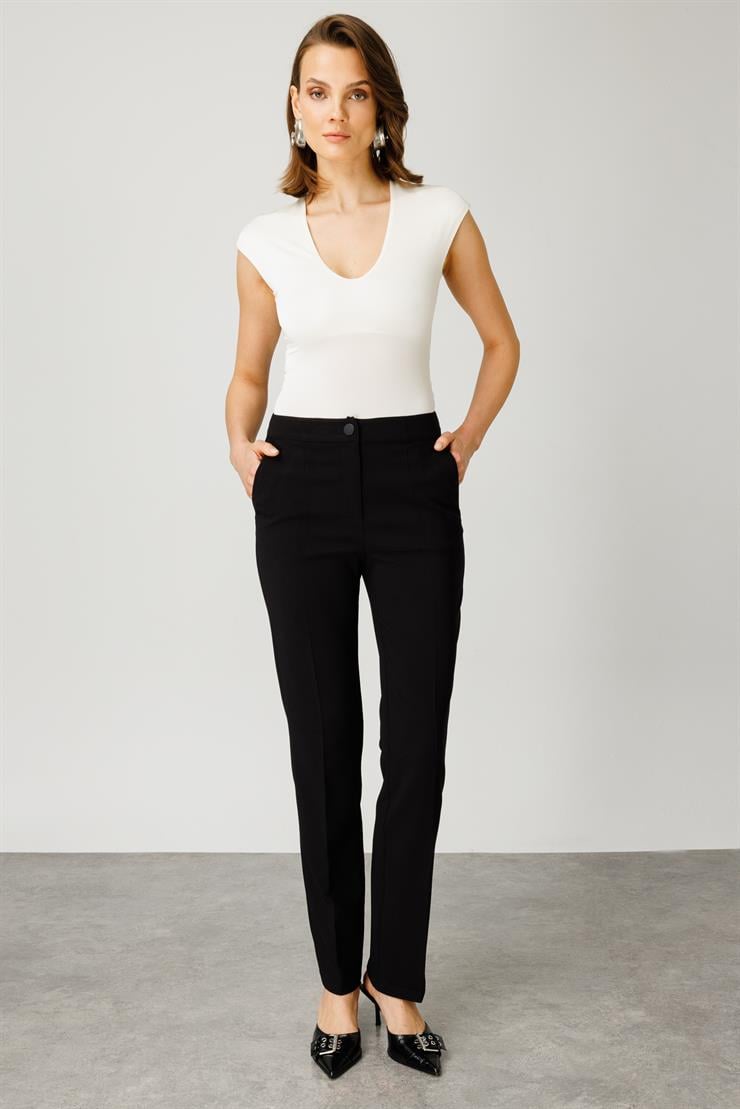 Modailgi  Yandan Cepli Klasik Takım Pantolon - 7559 Siyah