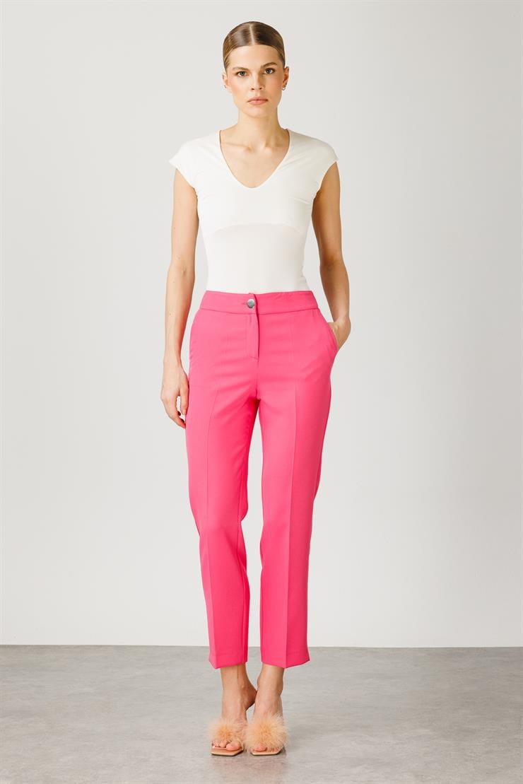 Modailgi  Yandan Cepli Klasik Takım Pantolon - 7510 Pembe