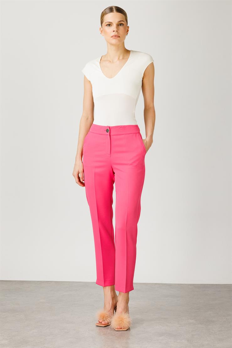 Modailgi  Yandan Cepli Klasik Takım Pantolon - 7510 Pembe