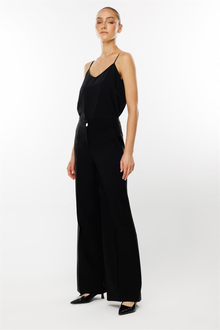 Modailgi  Yandan Cepli Palazzo Pantolon - 7055 Siyah