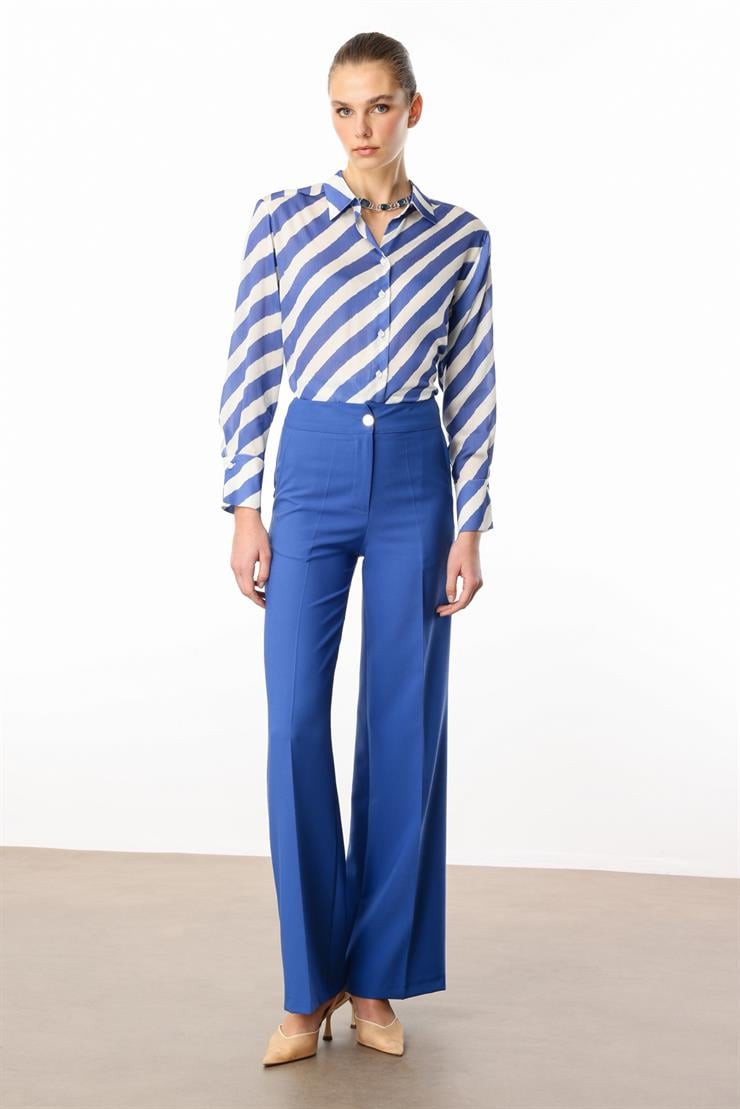 Modailgi  Yandan Cepli Palazzo Pantolon - 7055 Mavi