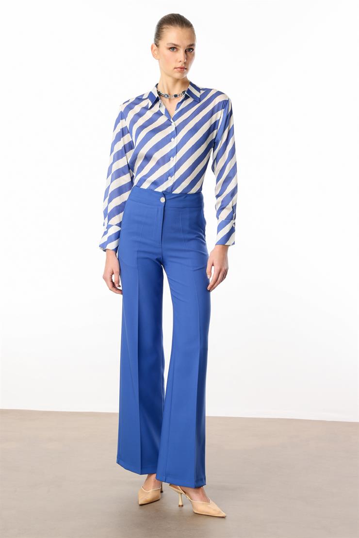 Modailgi  Yandan Cepli Palazzo Pantolon - 7055 Mavi