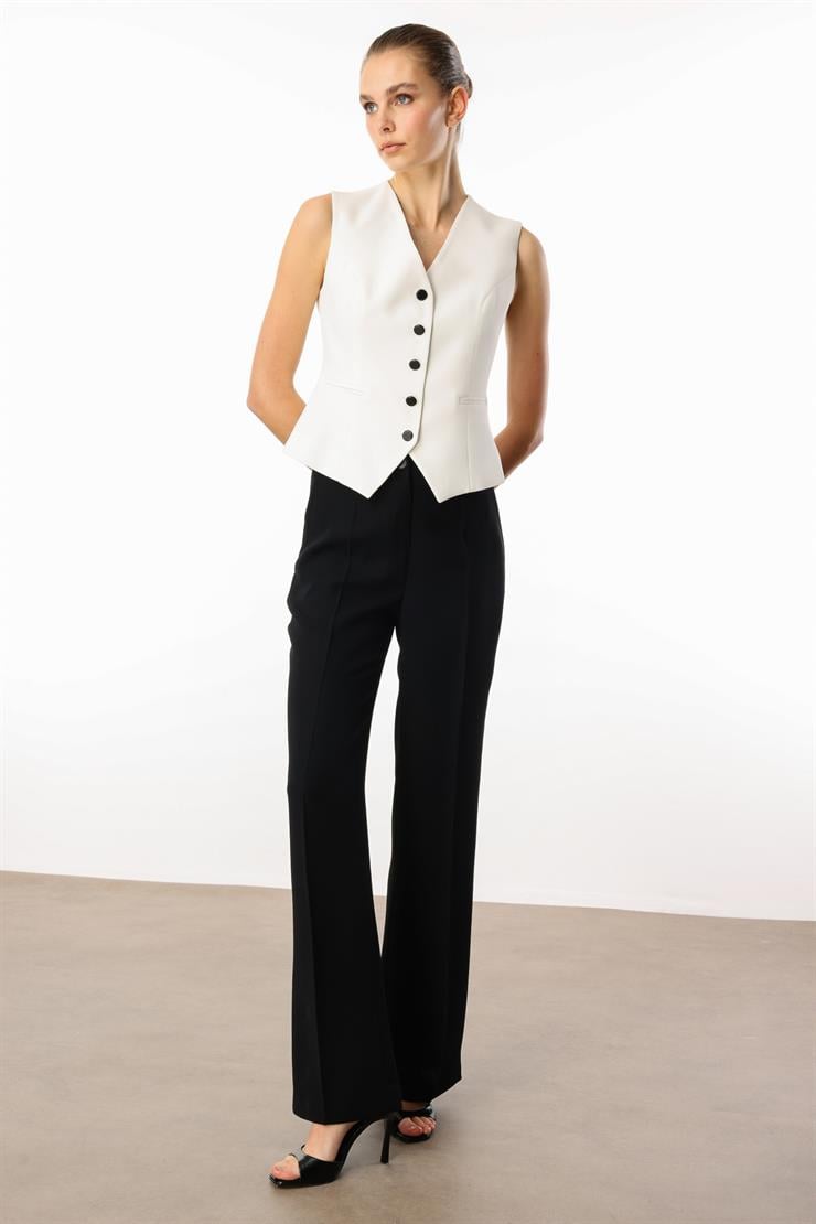 Modailgi  Yandan Cepli Yüksek Bel Palazzo Pantolon - 70014 Siyah