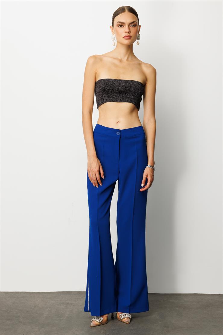 Modailgi  Yanları Şerit Swaroski Pantolon - 75008 Saks