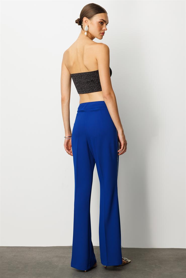 Modailgi  Yanları Şerit Swaroski Pantolon - 75008 Saks