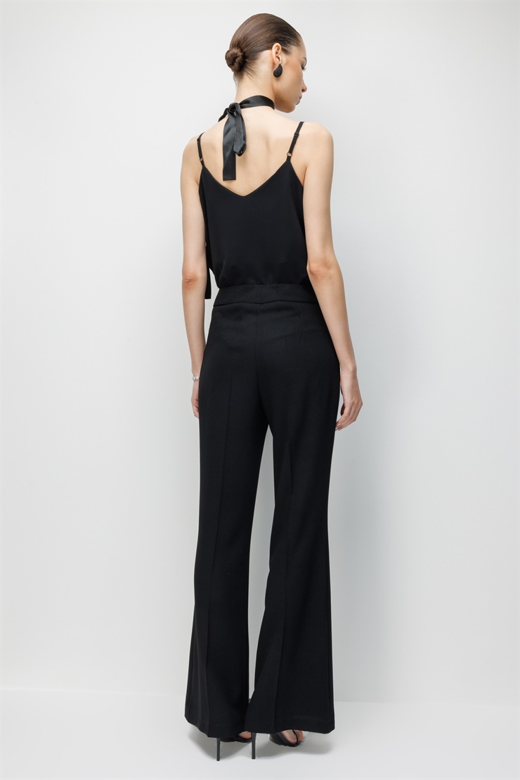 Modailgi  Yanları Taş Detaylı Pantolon - 70016 Siyah