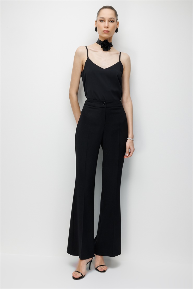 Modailgi  Yanları Taş Detaylı Pantolon - 70016 Siyah